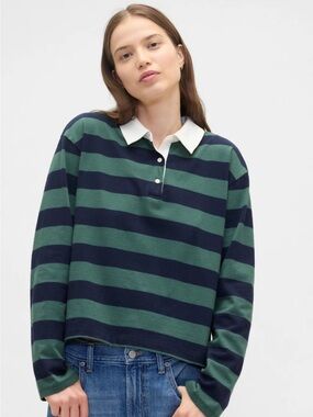 Gap Oversized Stripe Rugby Polo Shirt size XL